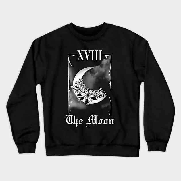 The Moon Tarot Crewneck Sweatshirt by tokyorosetattoo